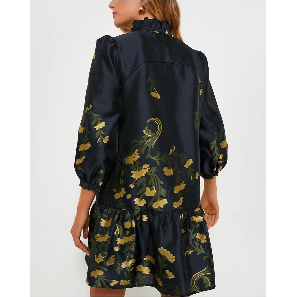 TUCKERNUCK Navy Jasmine Vine Jacquard Palmerston Dress - Picture 4 of 11